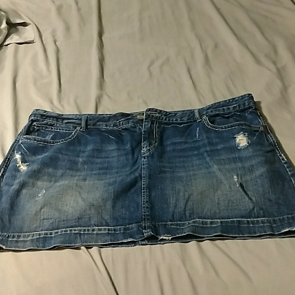 Maurices Distressed Denim Skirt